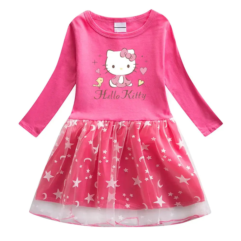 Pink Hello Kitty Long Sleeve T-Shirt Dress for Girls