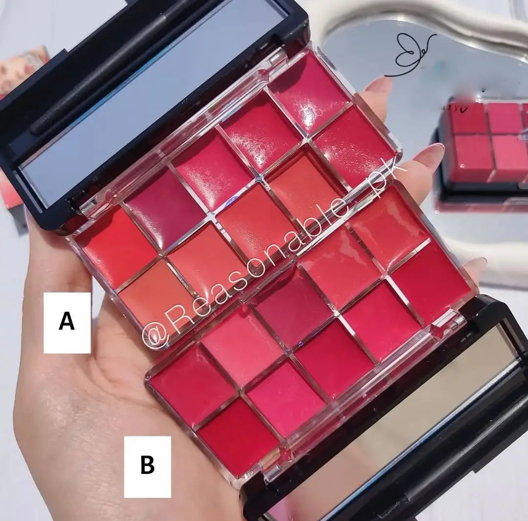 10 In 1 Creamy Lipstick/Blush Palette, High Pigmented, 1 Palette